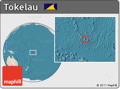 Satellite Location Map of Tokelau, lighten, land only