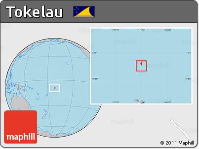 Savanna Style Location Map of Tokelau, gray outside