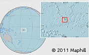 Savanna Style Location Map of Tokelau, gray outside, hill shading