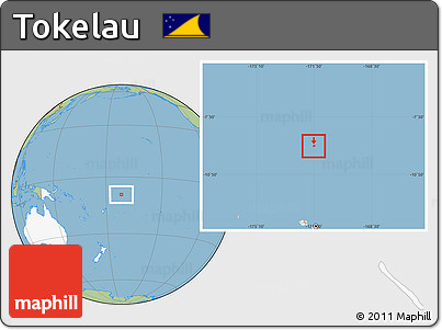 Savanna Style Location Map of Tokelau, highlighted continent