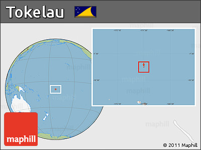 Savanna Style Location Map of Tokelau, highlighted continent