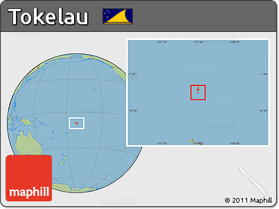 Savanna Style Location Map of Tokelau, hill shading inside