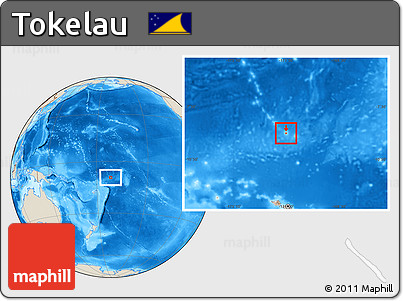 Savanna Style Location Map of Tokelau, shaded relief outside