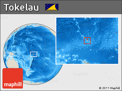 Shaded Relief Location Map of Tokelau