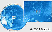 Shaded Relief Location Map of Tokelau, highlighted continent