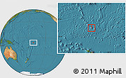 Shaded Relief Location Map of Tokelau, satellite outside