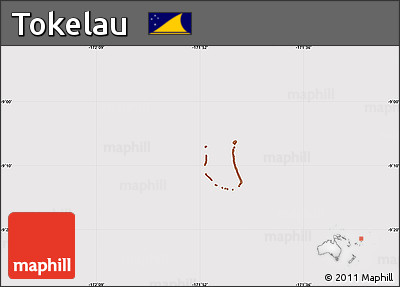 Classic Style Simple Map of Tokelau, cropped outside