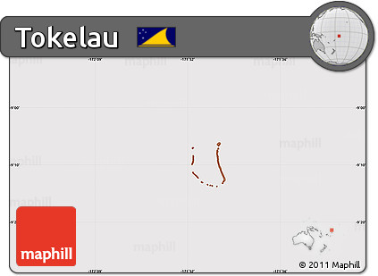 Classic Style Simple Map of Tokelau, cropped outside