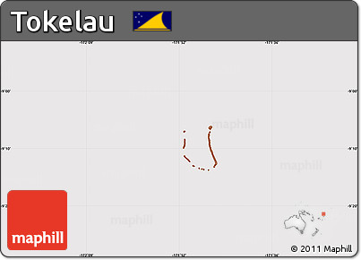 Classic Style Simple Map of Tokelau, cropped outside