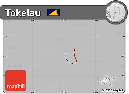 Gray Simple Map of Tokelau, cropped outside