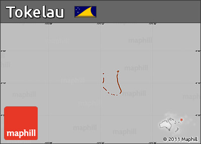 Gray Simple Map of Tokelau, cropped outside