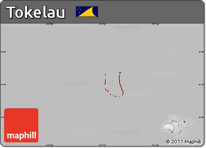 Gray Simple Map of Tokelau, cropped outside