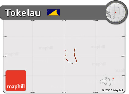 Political Simple Map of Tokelau, cropped outside