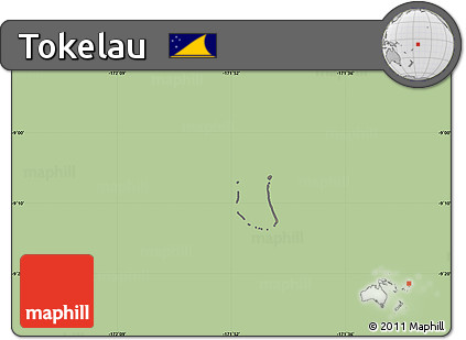 Savanna Style Simple Map of Tokelau, cropped outside