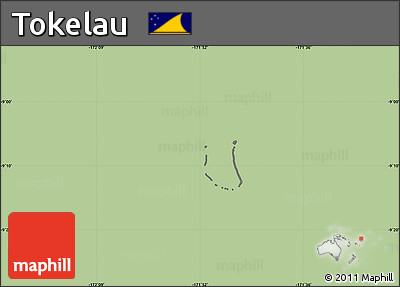 Savanna Style Simple Map of Tokelau, cropped outside