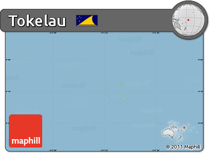 Savanna Style Simple Map of Tokelau, single color outside