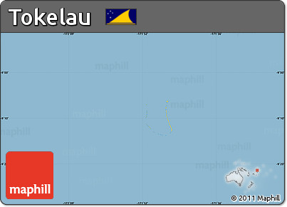 Savanna Style Simple Map of Tokelau, single color outside