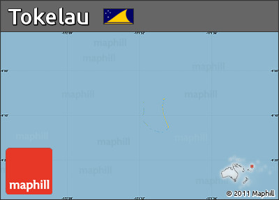 Savanna Style Simple Map of Tokelau, single color outside