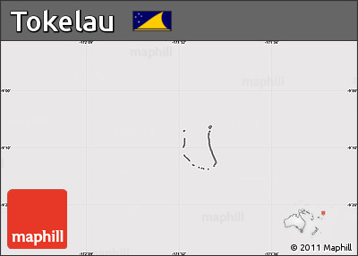 Silver Style Simple Map of Tokelau, cropped outside