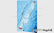 Flag 3D Map of Tonga, shaded relief outside, flag rotated