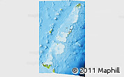 Physical 3D Map of Tonga, political shades outside