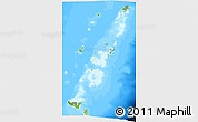 Physical 3D Map of Tonga, single color outside, bathymetry sea