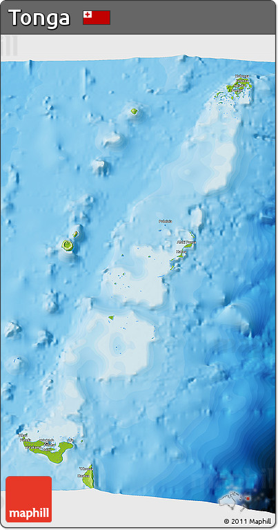 Physical 3D Map of Tonga, single color outside, bathymetry sea, shaded relief sea