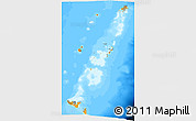 Political 3D Map of Tonga, single color outside, bathymetry sea