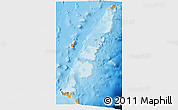Political 3D Map of Tonga, single color outside, shaded relief sea