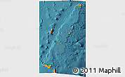 Political Shades 3D Map of Tonga, single color outside, satellite sea