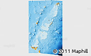 Political Shades 3D Map of Tonga, single color outside, shaded relief sea