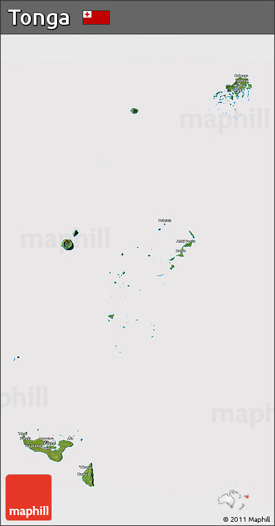 Satellite 3D Map of Tonga, cropped outside