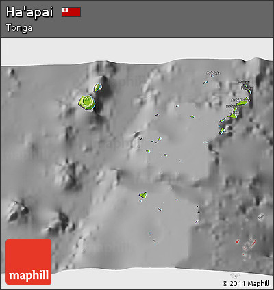 Physical 3D Map of Ha'apai, darken, desaturated
