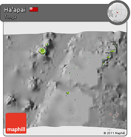 Physical 3D Map of Ha'apai, darken, desaturated