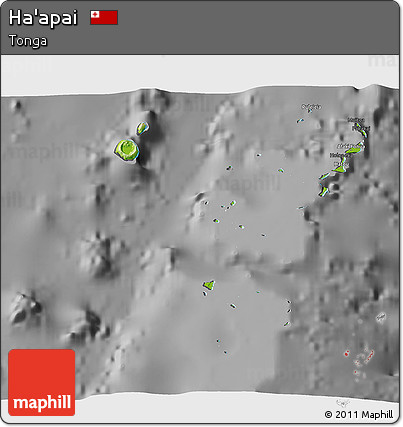 Physical 3D Map of Ha'apai, darken, desaturated