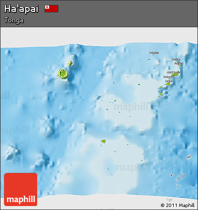 Physical 3D Map of Ha'apai, shaded relief outside