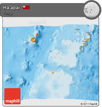Political 3D Map of Ha'apai