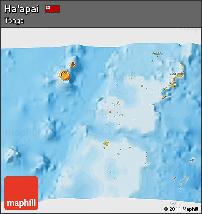 Political 3D Map of Ha'apai, single color outside