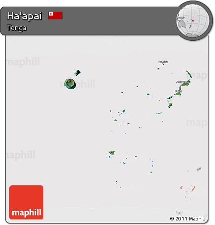 Satellite 3D Map of Ha'apai, cropped outside