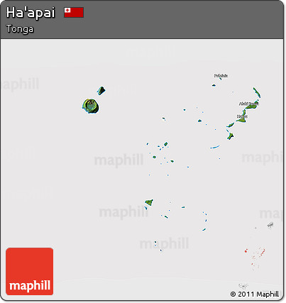 Satellite 3D Map of Ha'apai, cropped outside