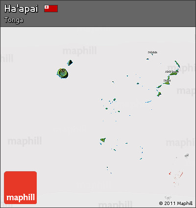 Satellite 3D Map of Ha'apai, cropped outside