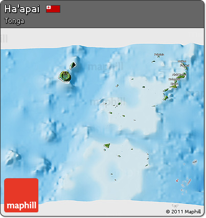 Satellite 3D Map of Ha'apai, shaded relief outside