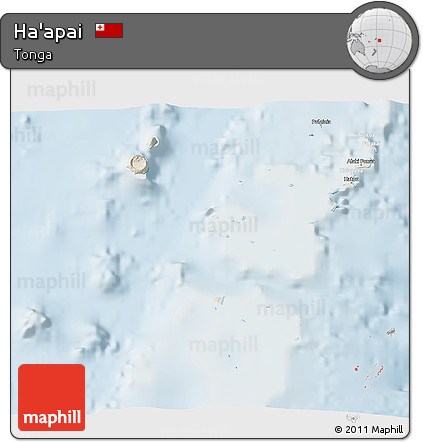 Shaded Relief 3D Map of Ha'apai, lighten