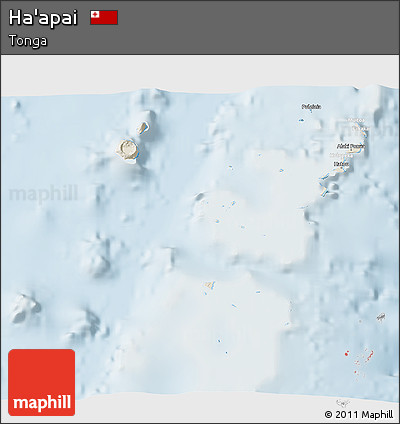Shaded Relief 3D Map of Ha'apai, lighten