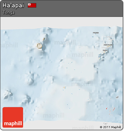 Shaded Relief 3D Map of Ha'apai, lighten