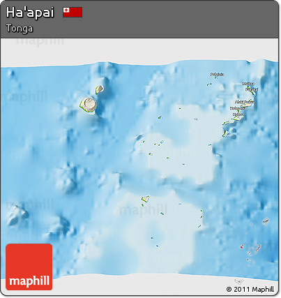 Shaded Relief 3D Map of Ha'apai, physical outside