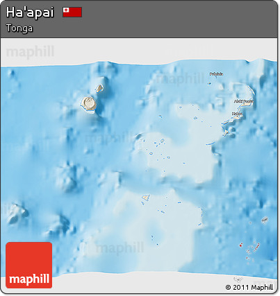 Shaded Relief 3D Map of Ha'apai, single color outside