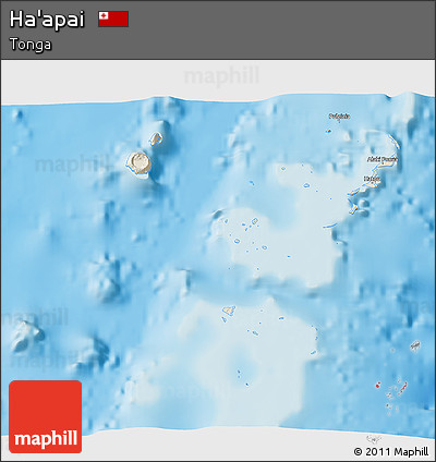Shaded Relief 3D Map of Ha'apai, single color outside