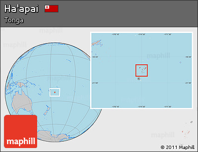 Gray Location Map of Ha'apai, highlighted country