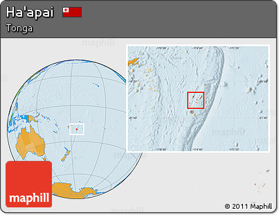 Political Location Map of Ha'apai, within the entire country